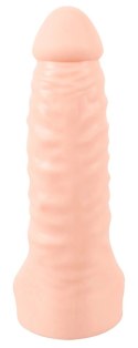 Realistixxx Double Fucker - Nakładka intymna z wibracjami 18 cm, naturalny kolor