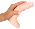 Realistixxx Double Fucker - Nakładka intymna z wibracjami 18 cm, naturalny kolor