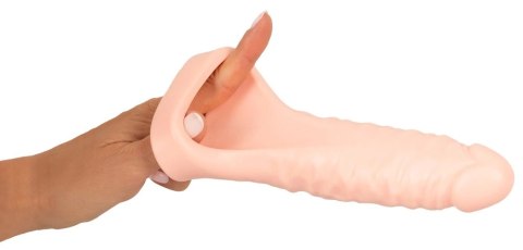 Realistixxx Double Fucker - Nakładka intymna z wibracjami 18 cm, naturalny kolor Realistixxx Double Fucker - Nakładka intymna z wibracjami 18 cm, naturalny kolor