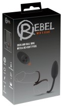 Rebel Cock & Ball Ring RC - System z Wibrującą Wtyczką i Pilotem, silikonowy