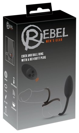 Rebel Cock & Ball Ring RC - System z Wibrującą Wtyczką i Pilotem, silikonowy