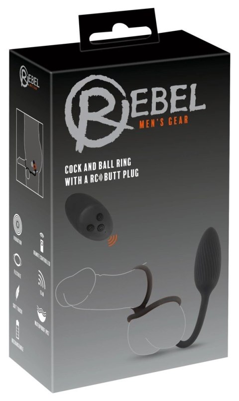 Rebel Cock & Ball Ring RC - System z Wibrującą Wtyczką i Pilotem, silikonowy Rebel Cock & Ball Ring RC - System z Wibrującą Wtyczką i Pilotem, silikonowy