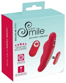 Sweet Smile RC Panty Vibrator Czerwony, Pilot, Magnes, 10 Trybow, 9,7 cm