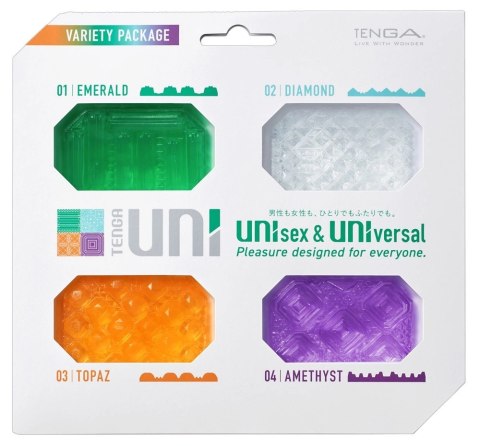 Tenga Uni Variety Pack 4 szt. - Zestaw uniwersalnych nakładek TPE Tenga Uni Variety Pack 4 szt. - Zestaw uniwersalnych nakładek TPE