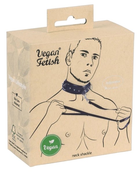 Vegan Fetish Kołnierz z Ekoskory z Ozdobnymi Kolcami i Smyczą 112 cm