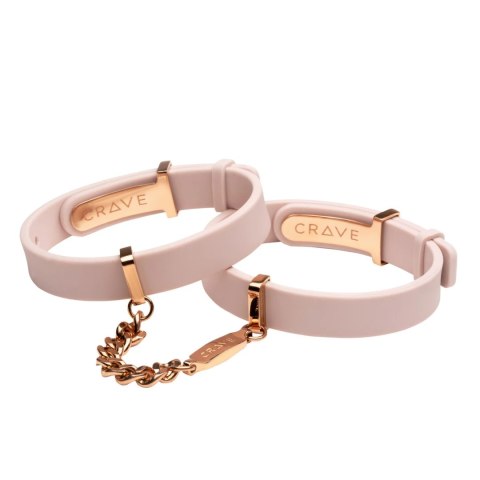 Crave ID Cuffs mankiety silikonowe rożowe z elementami rożowego złota Crave ID Cuffs mankiety silikonowe rożowe z elementami rożowego złota