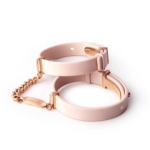 Crave ID Cuffs mankiety silikonowe rożowe z elementami rożowego złota Crave ID Cuffs mankiety silikonowe rożowe z elementami rożowego złota