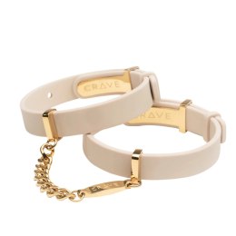 Crave ID Cuffs mankiety skorzane ze złotą powłoką 18k regulowane