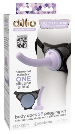 Dillio Platinum Body Dock System Fioletowy 14,6 cm Uprząż + Akcesorium