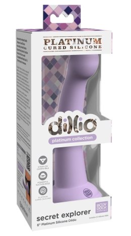 Dillio Platinum Secret Explorer 17,2 cm Fioletowy - silikonowy model z okrągłą końcowką