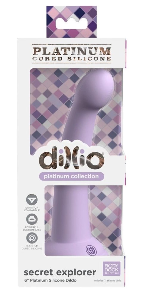 Dillio Platinum Secret Explorer 17,2 cm Fioletowy - silikonowy model z okrągłą końcowką Dillio Platinum Secret Explorer 17,2 cm Fioletowy - silikonowy model z okrągłą końcowką