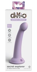 Dillio Platinum Secret Explorer 17,2 cm Fioletowy - silikonowy model z okrągłą końcowką