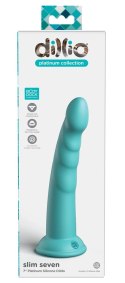 Dillio Platinum Slim Seven 19,7 cm turkusowy - model z rowkami, silikon