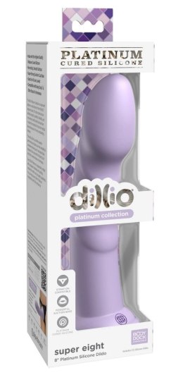 Dillio Platinum Super Eight 21 cm silikonowy model fioletowy z rowkami