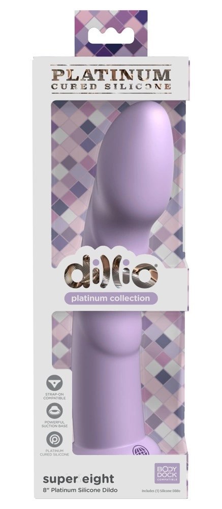 Dillio Platinum Super Eight 21 cm silikonowy model fioletowy z rowkami Dillio Platinum Super Eight 21 cm silikonowy model fioletowy z rowkami