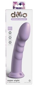 Dillio Platinum Super Eight 21 cm silikonowy model fioletowy z rowkami
