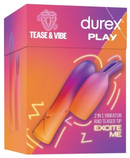 Durex Tease & Vibe 2w1 Model Bunny - Rożowy, silikonowy system wibracyjny