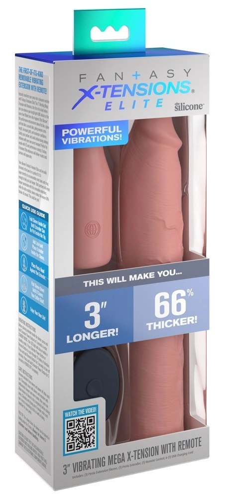 Fantasy X-Tensions Elite Sleeve silikonowy z wibracjami 7,6cm cielisty