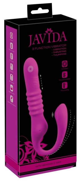 Javida Strap-On Fioletowy 3-funkcyjny, wodoodporny model silikonowy