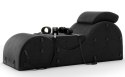 Liberator Black Label Esse - leżanka ergonomiczna z kajdankami i maską, czarna
