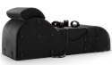 Liberator Black Label Esse - leżanka ergonomiczna z kajdankami i maską, czarna