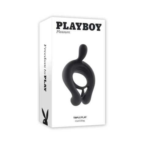 Playboy Pleasure Triple Play - silikonowy pierścień intymny, 3 silniki Playboy Pleasure Triple Play - silikonowy pierścień intymny, 3 silniki