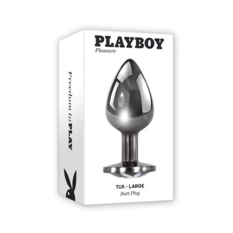 Playboy Tux Aluminium - duży korek intymny z motywem kroliczka Playboy Tux Aluminium - duży korek intymny z motywem kroliczka