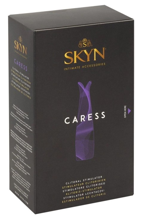 Skyn Caress Fioletowy 13,3 cm - Stymulator z podwojną końcowką Skyn Caress Fioletowy 13,3 cm - Stymulator z podwojną końcowką