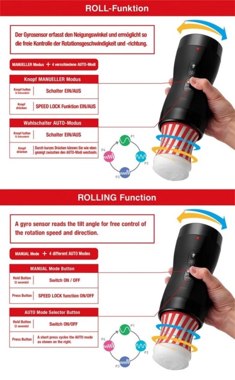 Tenga Vacuum Gyro Roller - automatyczna maszyna intymna z rotacją i ssaniem Tenga Vacuum Gyro Roller - automatyczna maszyna intymna z rotacją i ssaniem
