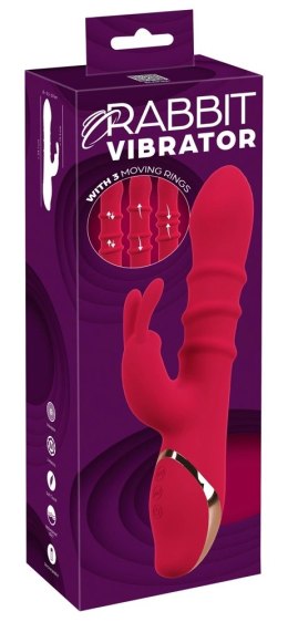 You2Toys Podwojny Wibrator Kroliczek 3 Ruchome Pierścienie Wodoodporny