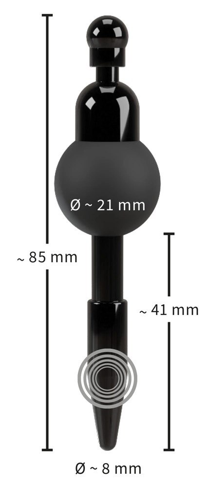 You2Toys Wibrujący plug intymny 8mm silikonowy czarny You2Toys Wibrujący plug intymny 8mm silikonowy czarny