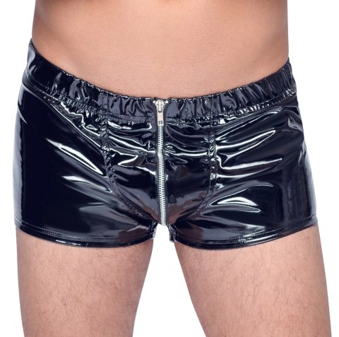 Black Level Bokserki Vinylowe Męskie XL z Zamkiem, Czarny Połysk Black Level Bokserki Vinylowe Męskie XL z Zamkiem, Czarny Połysk