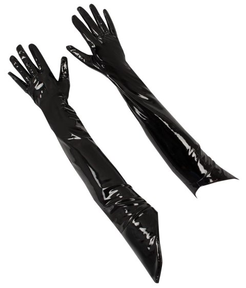 Black Level Długie Vinylowe Rękawiczki Czarne M Błyszczące Black Level Długie Vinylowe Rękawiczki Czarne M Błyszczące