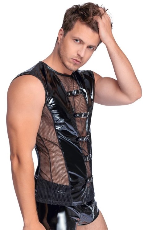 Black Level Koszulka Vinylowa Bez Rękawow XL z Siatką i Klamrami Black Level Koszulka Vinylowa Bez Rękawow XL z Siatką i Klamrami