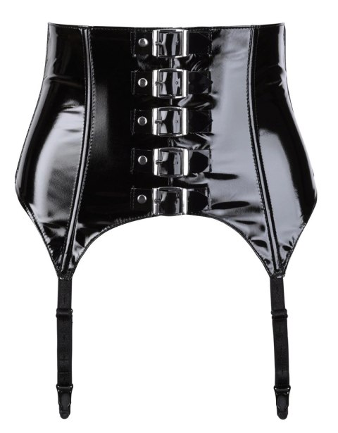 Black Level Pas do pończoch vinylowy czarny L szeroki połysk Black Level Pas do pończoch vinylowy czarny L szeroki połysk