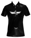 Black Level Polo Czarna Koszulka Męska Połysk S Dopasowana
