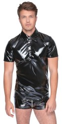 Black Level Polo Męska Koszulka Czarna Połysk L Dopasowana