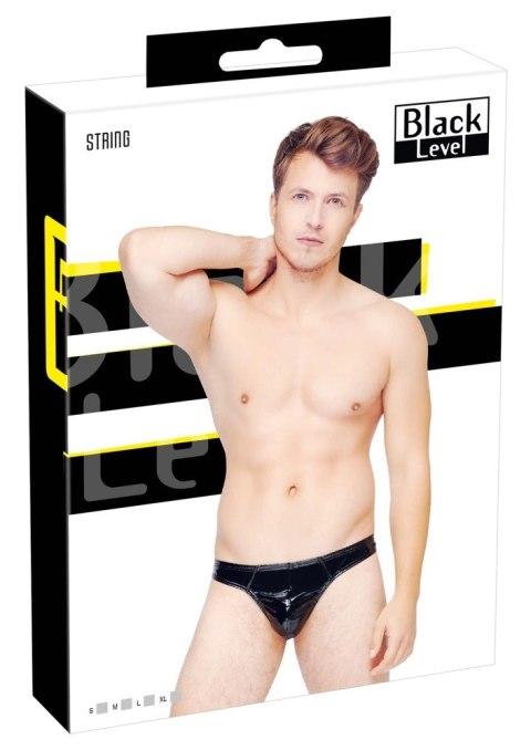 Black Level Stringi męskie L czarne połysk anatomiczne dopasowanie