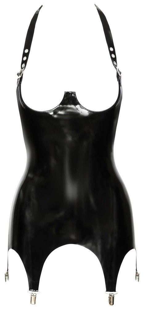LateX Koszulka Lateksowa Bez Biustu Czarna 2XL Regulowane Szelki LateX Koszulka Lateksowa Bez Biustu Czarna 2XL Regulowane Szelki