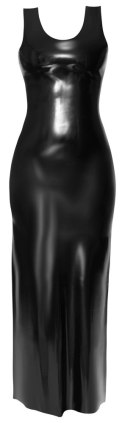 LateX Sukienka Maxi Czarna XL - Taliowany Model z Naturalnego Lateksu