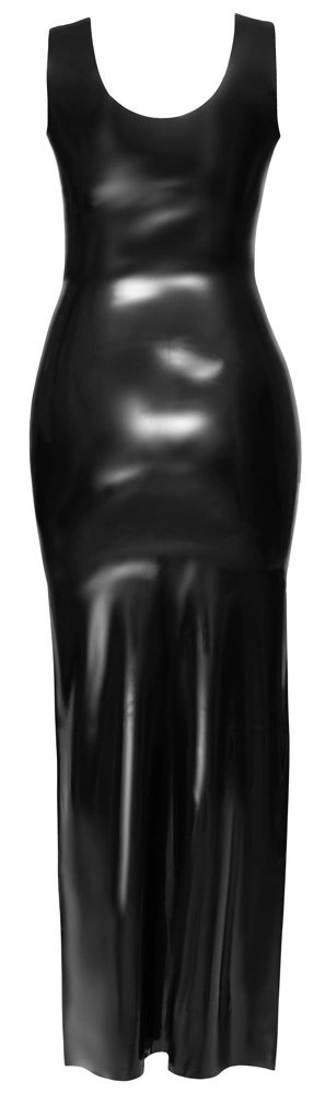 LateX Sukienka Maxi Czarna XL - Taliowany Model z Naturalnego Lateksu LateX Sukienka Maxi Czarna XL - Taliowany Model z Naturalnego Lateksu