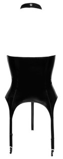 Black Level Haleczka Sznurowana Przod XL Czarny Połysk + Stringi