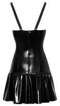 Black Level Sukienka Winylowa Czarna z Falbaną 2XL Glamour