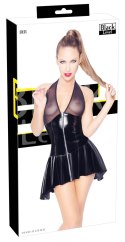 Black Level Sukienka Winylowa z Siateczką Dekolt Halter 2XL Czarna