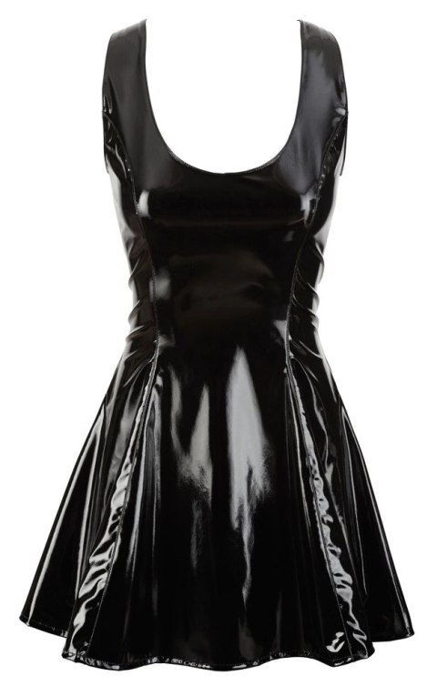 Black Level Vinylowa Sukienka Klasyczna Czarna XS z Rozkloszowaną Spodnicą Black Level Vinylowa Sukienka Klasyczna Czarna XS z Rozkloszowaną Spodnicą