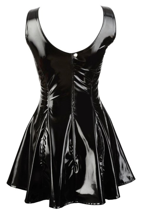 Black Level Vinylowa Sukienka Klasyczna Czarna XS z Rozkloszowaną Spodnicą Black Level Vinylowa Sukienka Klasyczna Czarna XS z Rozkloszowaną Spodnicą