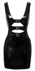 Black Level sukienka mini czarna połysk regulowane ramiączka S
