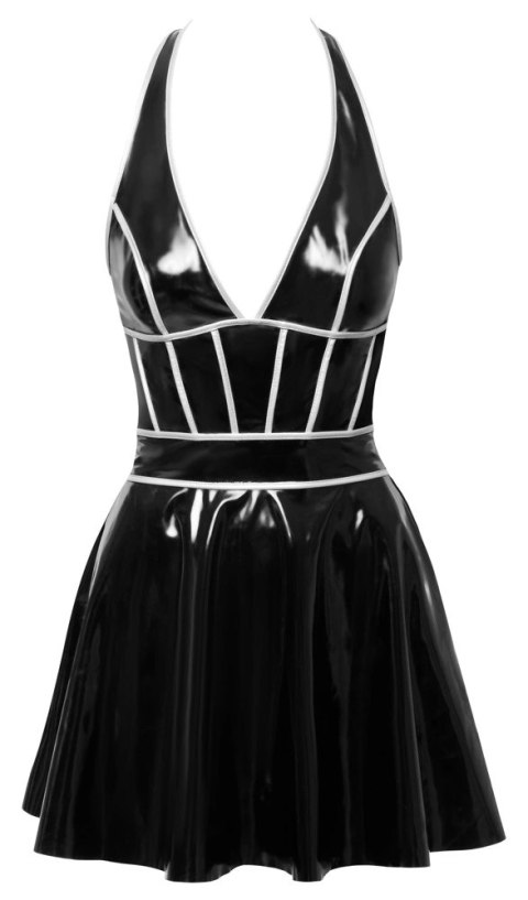 Black Level sukienka winylowa XL z ozdobnymi srebrnymi szwami Black Level sukienka winylowa XL z ozdobnymi srebrnymi szwami
