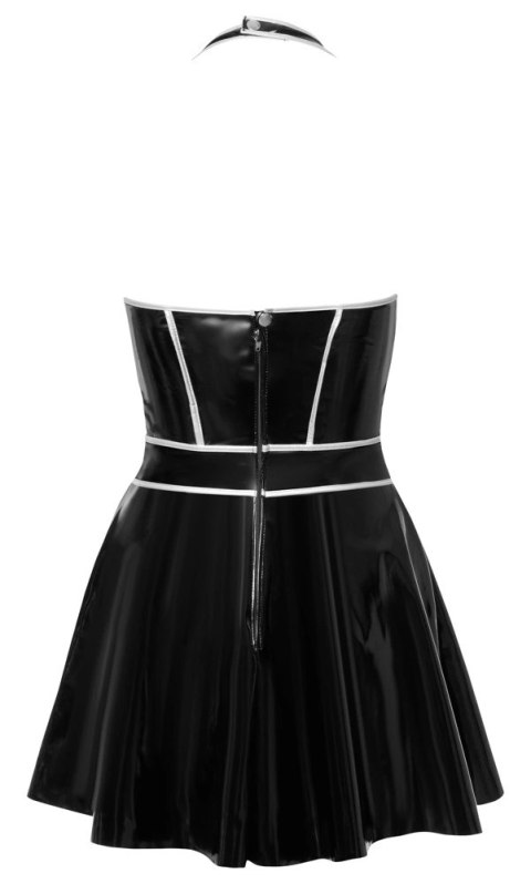 Black Level sukienka winylowa XL z ozdobnymi srebrnymi szwami Black Level sukienka winylowa XL z ozdobnymi srebrnymi szwami