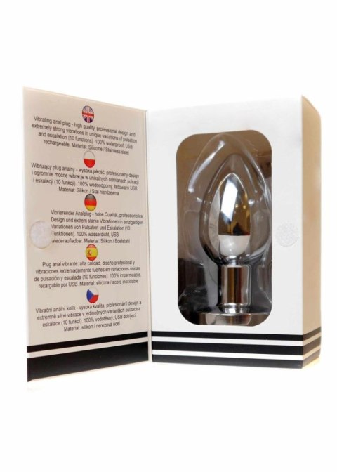Stymulator-Rechargeable Butt Plug Vibrator USB 10 Functions - Silver Stymulator-Rechargeable Butt Plug Vibrator USB 10 Functions - Silver